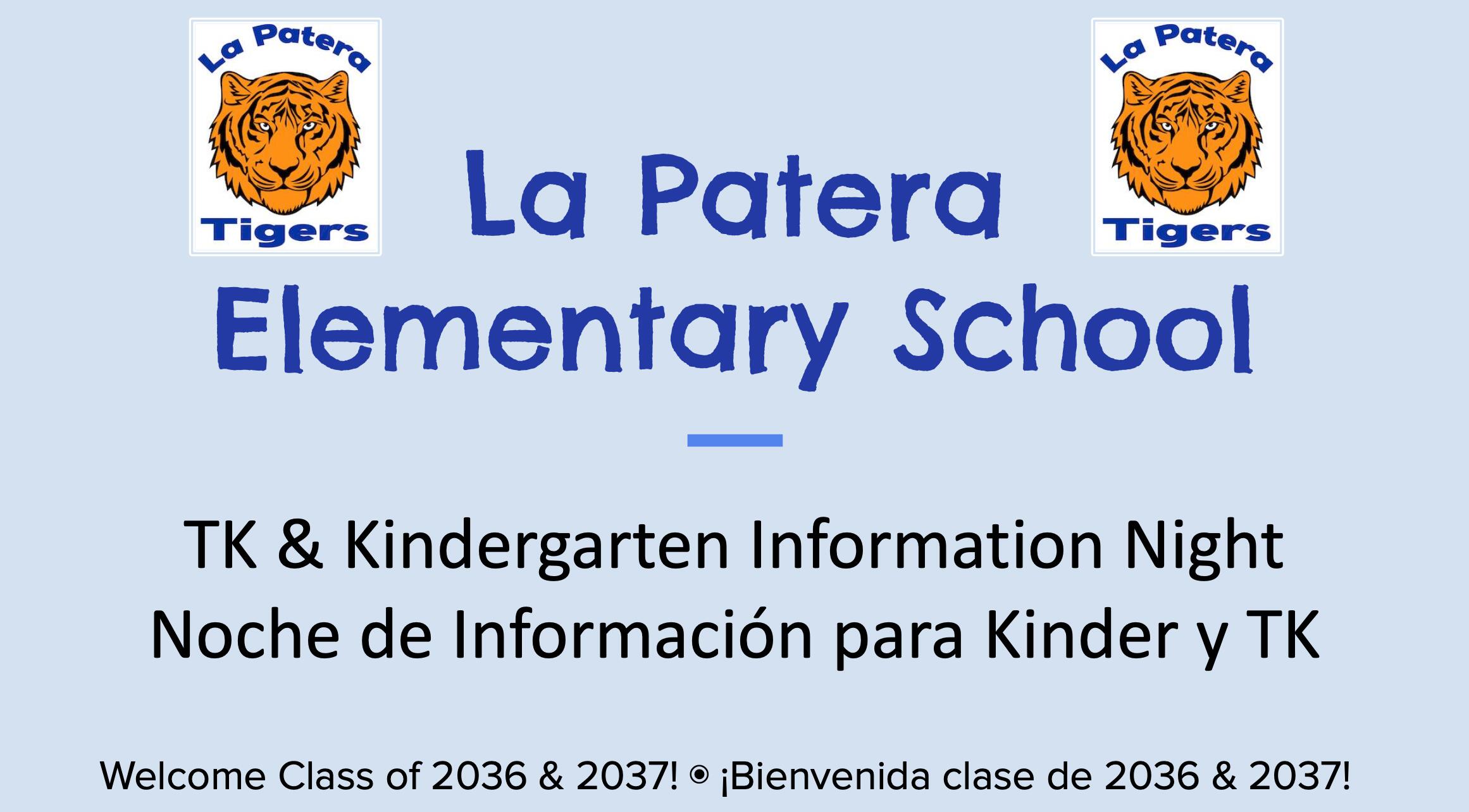 TK & Kindergarten Parent Information Night